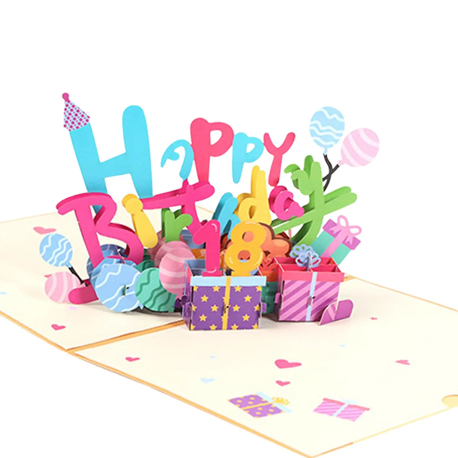 Поздравителна картичка честит рожден Ден, 3D картичка с бележка, Поздравителна картичка честит рожден Ден, за него или за нея