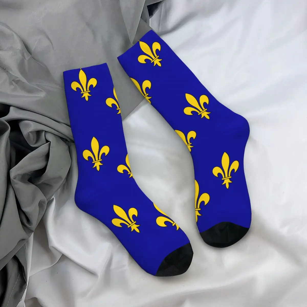 Предложеният флаг Ил-де-Франс, контрастни Цветни чорапи Ластични чорапи със Забавна винтажным модел, Реколта 284-France Stocking