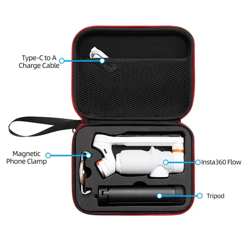 Преносима чанта за съхранение на Insta 360 Flow, защитен калъф за фотоапарат ЕВА, пътна чанта, с двойна светкавица, аксесоари за защита на камерата
