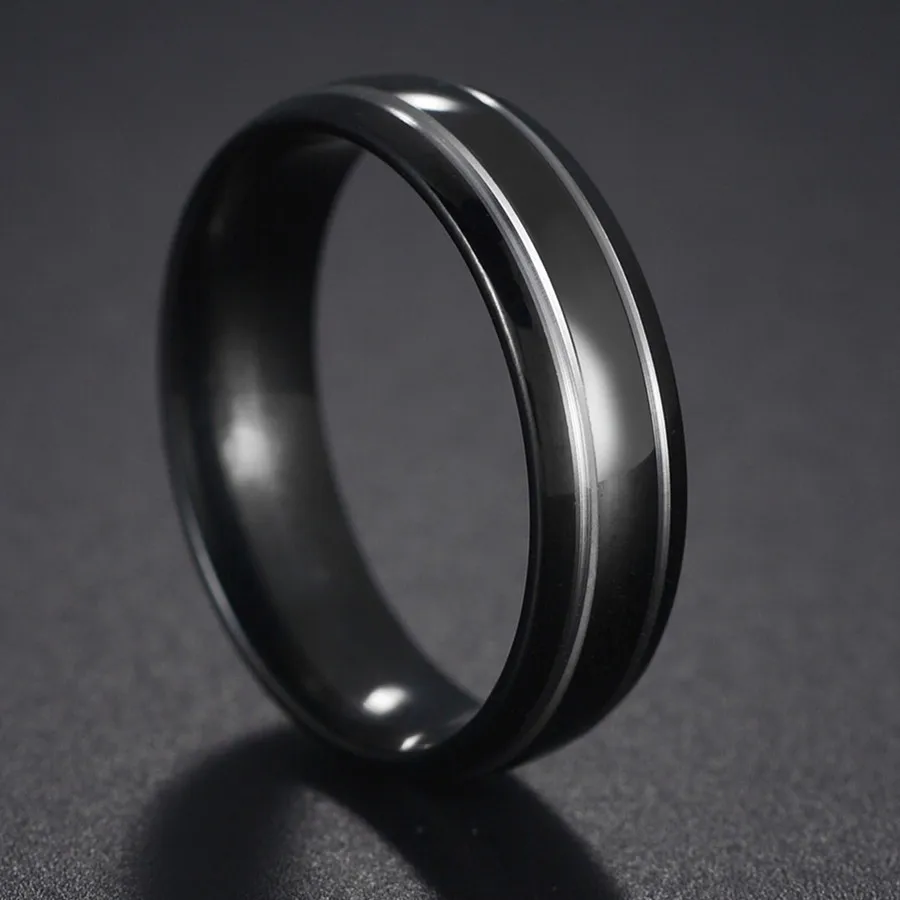 Просто женски пръстен от титан с гладко покритие, пръстен на пръста си, бижута за мъже годежни пръстени, подарък