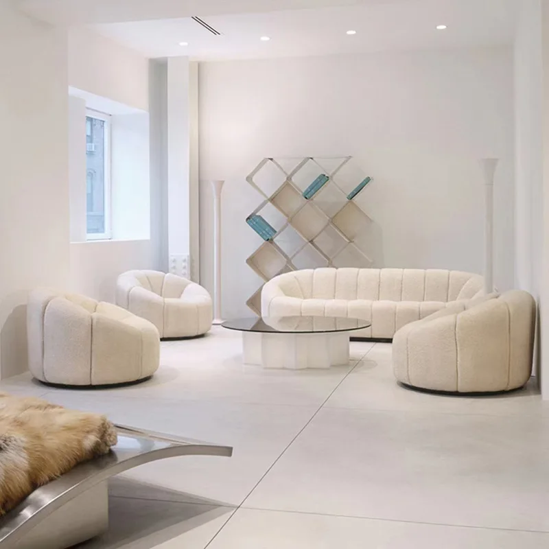 Разтегателен диван, Разтегателен-мебели за хола, Скандинавия, Дизайнерски кръг на пода, творческа ретро-стол, диван-кама