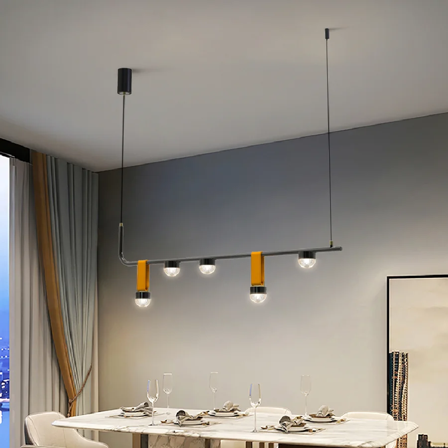 Ресторанная поясная полилей скандинавски минималистичен дълъг бар на Рецепцията на Декоративно led осветление Творчески светлина Луксозна окачена лампа