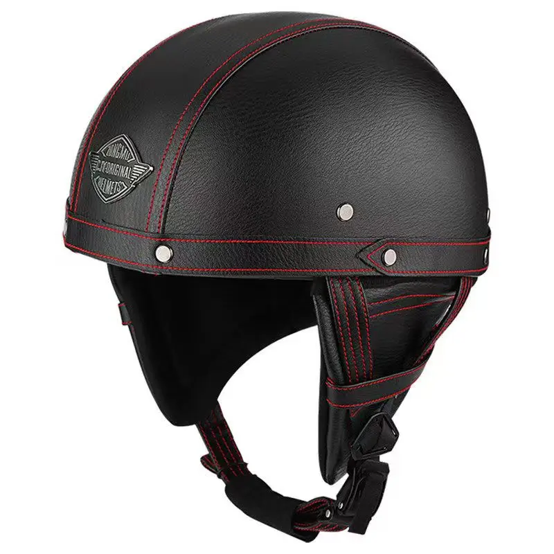 Ретро Прозрачен шлем с Изпъкнали очи Мотоциклетни каски 56-60 см Унисекс, Защитен черна Каска, матиран, за мотокрос