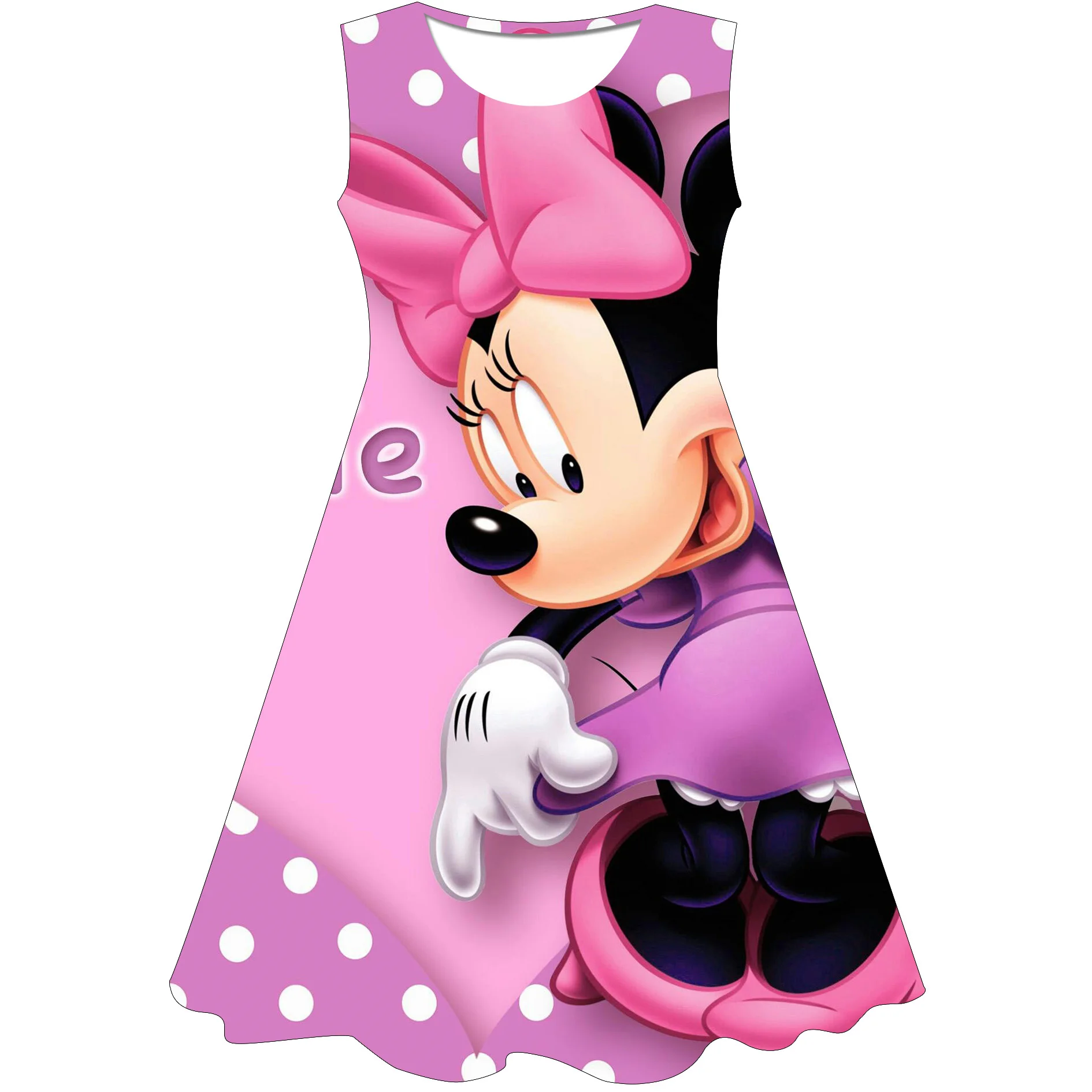 Рокля Disney с Мини Маус, за момиченца, сладък костюм за парти по случай рожден ден, детско рокля с 3D принтиране, красива рокля за всеки ден, за момичета-80 см-180 см