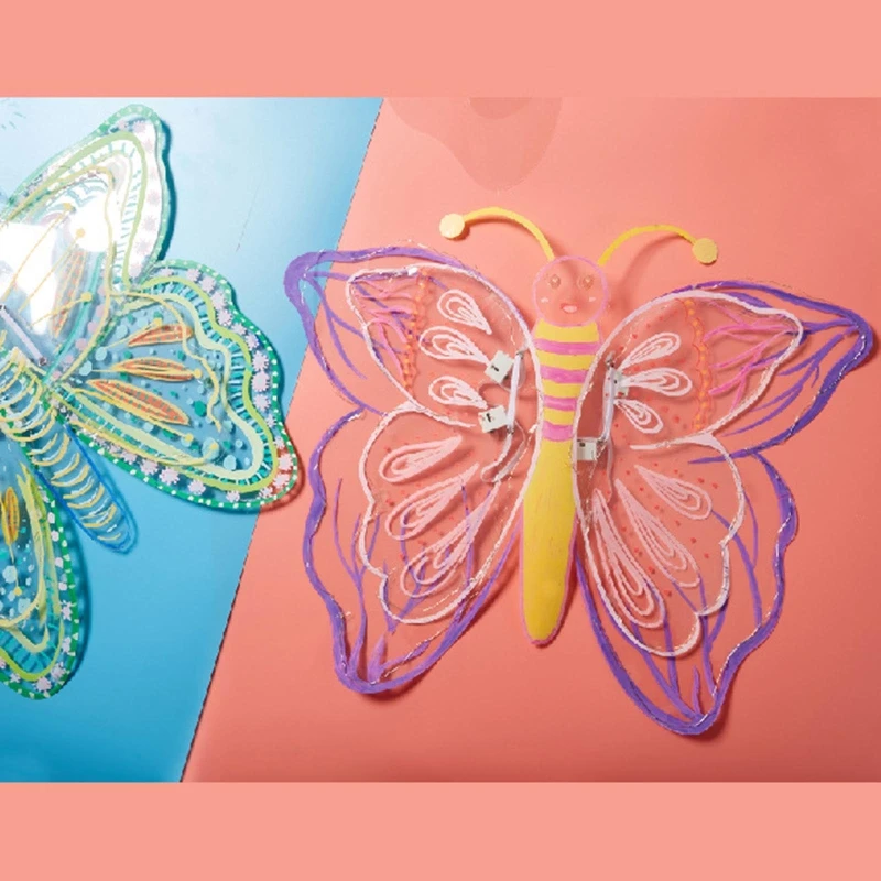 Светещи крила на пеперуда за малки момичета, led костюм магически принцеса с крила, гирлянди, подпори за cosplay, танцови игри