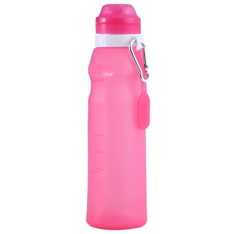 Сгъваема бутилка за вода, 600 мл силикон, не съдържат Бисфенол А, сгъваема бутилка за вода, бутилка за вода за спорт на открито