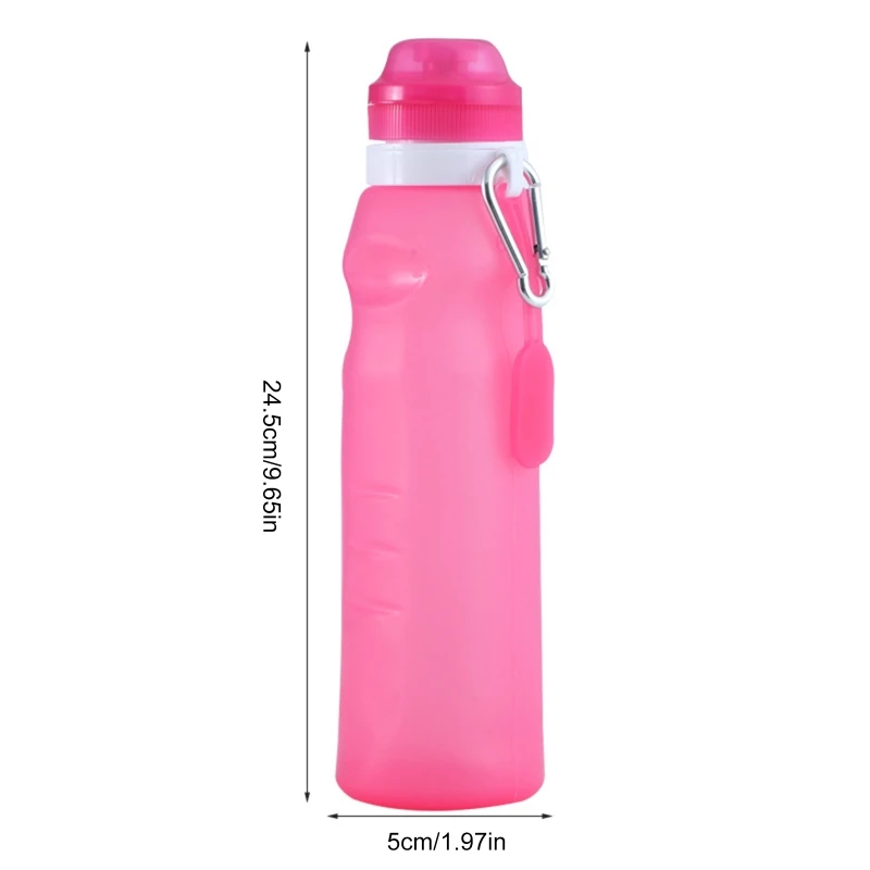Сгъваема бутилка за вода, 600 мл силикон, не съдържат Бисфенол А, сгъваема бутилка за вода, бутилка за вода за спорт на открито