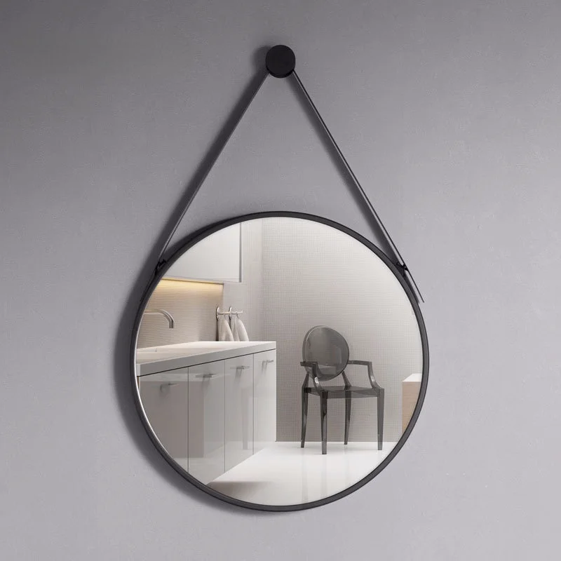 Скандинавски тоалетен огледало стенно декоративно огледало за баня, Просто модерно огледало за баня, Голямо кръгло огледало за гримиране в банята