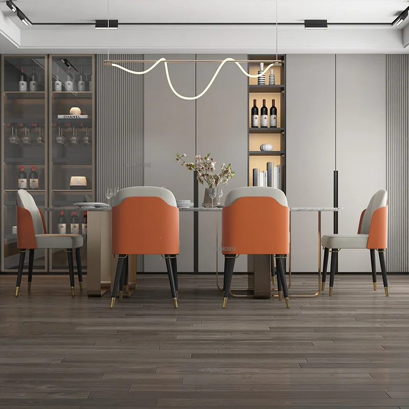 Скандинавските кожени столове за хол мебели за хола Лесно лукс лекота единична разтегателен диван-фотьойл домакински стол с облегалка
