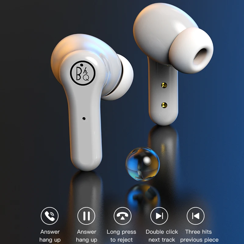 Слушалки с активно шумопотискане Bluetooth 5.1 с led дисплей хранене, безжични слушалки, стерео слушалки, спортни слушалки 