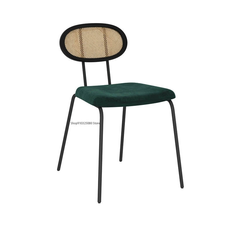 Столове за трапезарията, европейският креативен дизайнерски ротанговый кафе, стол за почивка, проста кухненски Мебели от ковано желязо с облегалка, маса за Хранене, стол
