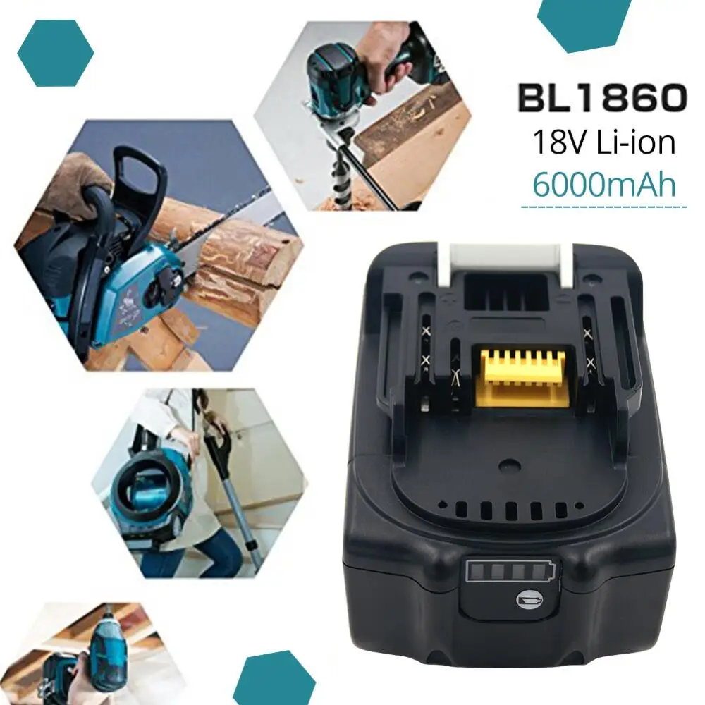 Със Зарядно устройство BL1860 Акумулаторна Батерия 18V 6000mAh li-ion за Makita 18v Батерия 8ah BL1840 BL1850 BL1830 BL1860B LXT400