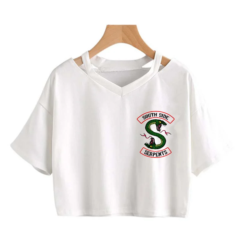Тениска Riverdale Southside Serpents Harajuku, Женска Тениска С Змеиным принтом, Ульзанг, Забавна Тениска с Анимационни Герои на 90-те години, Модни Тениски, Женски