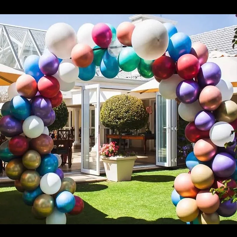 Тестени изделия Многоцветен балон Метална хромирана балон ретро кайсии кафе латексный балон за рожден Ден, сватба, детски душ, декор за парти