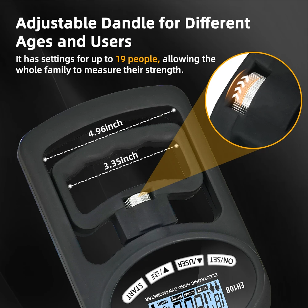 Тестер за сила на захващане 265 паунда/120 кг Цифров ръчен стенд в измерител на силата на захващане USB LCD екран и електронен ръчно заснемане на подарък