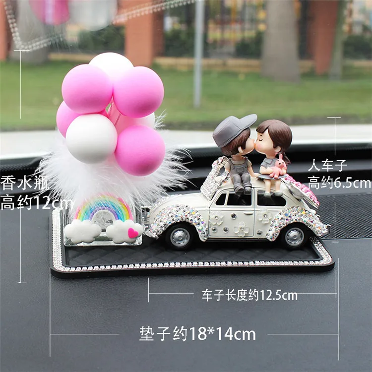 Украса на интериора на колата, мультяшная сватбена машина, двойки, фигурки, украси от балони, автоаксесоари за момичета, подаръци