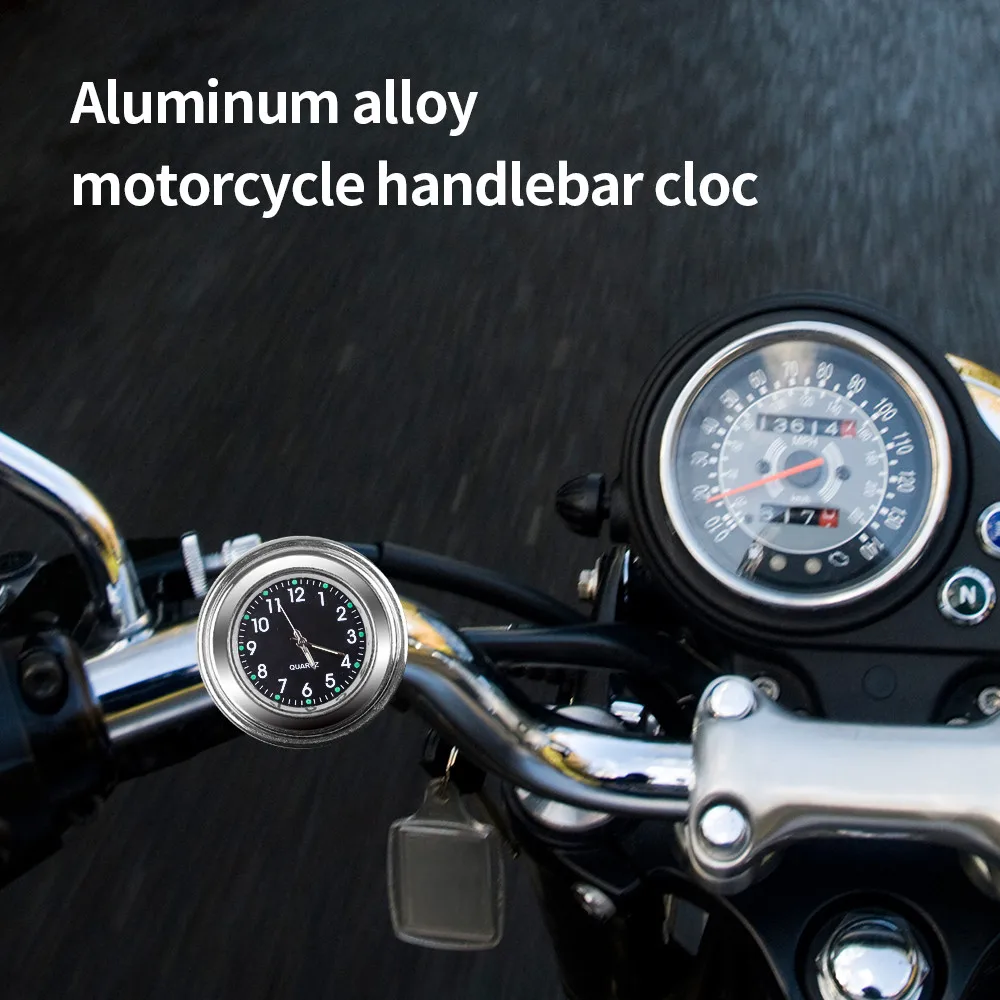 Универсално закрепване на кормилото на мотоциклета, кварцов часовник, алуминиеви светещи часовници, водоустойчиви Хромирани Аксесоари за мото