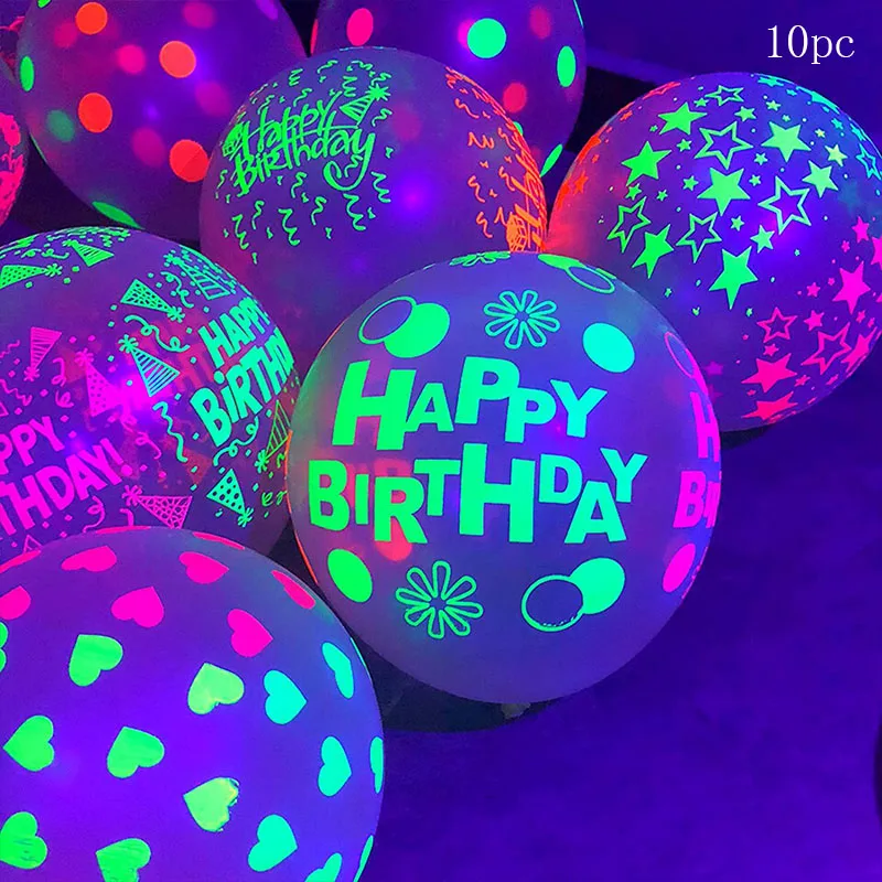 Цветни и флуоресцентни балони, светещи декорации за партита, светещи прозрачни балоны под формата на вълни, сватбени аксесоари за детски рожден ден