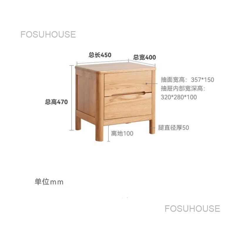 Японски Нощни шкафчета от масив Дърво Прости Модерни Дъбови Шкафчета Изтеглящи Шкафове и Домакински Мебели за Спалня с Шкафове За съхранение