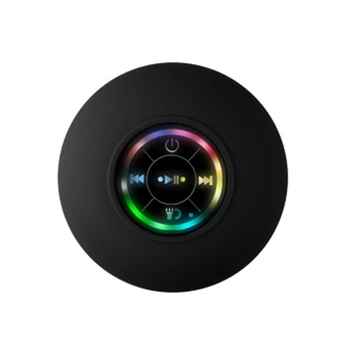 1 комплект Мини-Високоговорители Bluetooth Аудио За Баня, Безжични Високоговорители За Душата, RGB Подсветка, Bluetooth Говорител На Присоске, Портативен, Черно