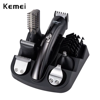 100-240 В kemei 6 в 1 самобръсначка, машина за подстригване на коса, тример за коса, титанов машинка за оформяне на брада, машина за бръснене, мъжки тример за нос