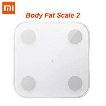 100% Xiaomi Mi Scale 2 Умни везни за измерване на мастните натрупвания, Статистическа везни, 2 Bluetooth 5.0 APP Monitor, led дисплей, цифрова скала състава на тялото