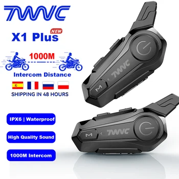 1000 М Интерком Мотоциклет шлем Bluetooth слушалка за 2 ездачи Intercomunicador Moto Interphone слушалки безжични MP3 плейър