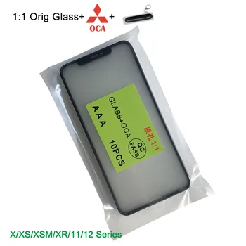 10ШТ 1:1 Ori С Лепило ЗЗД LCD Дисплей на Екрана на Дисплея Външно Предно Сензорно Стъкло За iPhone X XR XS 11 Pro 12 Mini Pro Max 13