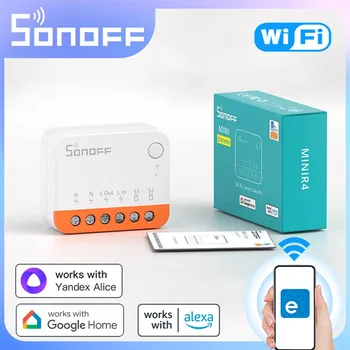 10ШТ SONOFF MINI R4 Wifi Switch Модул Smart Wi-Fi интернет и 2-Лентов Ключ Умен Дом Работи R5 S-MATE Безжично Управление на Алекса Google Home