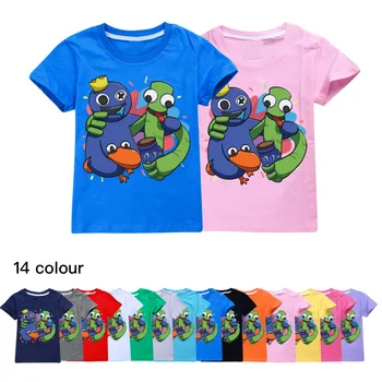 14 Цвята, Обикновен тениски за момичета и момчета, Памучен тениска с къс ръкав за деца, Летни ризи, Детски блузи за 2-16 години