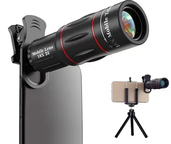 18x25 Телеобектив за мобилен телефон, телескоп за мобилен телефон HD обектив на камерата Външен зуум обектив за специални ефекти