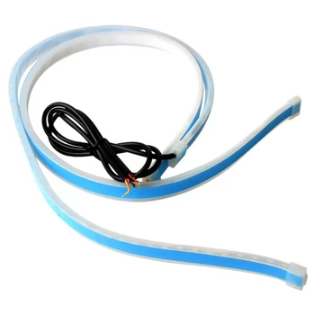 2 елемента DRL 60 см дневен ходова фенер 12V Гъвкава мека употреба слушалка с автомобилен сигнал на завоя бял цвят/