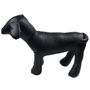 2 кожени манекен за кучета в изправено положение, модел кучета, играчки, манекен за демонстрация в магазин за домашни любимци, черен M