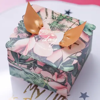 20 бр., кутия шоколадови бонбони и шоколад, творчески сватбен подарък за гостите, Идеален подарък с декорация панделка в горски теми
