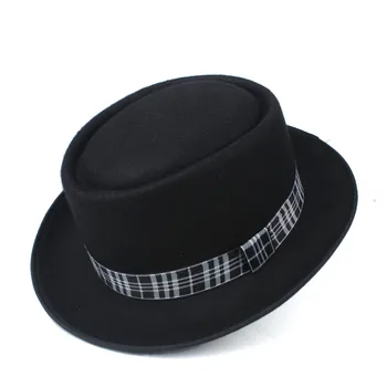 2019 Нова мъжки дамски шапка с пай от свинско месо, фетровая шапка, вечерна църковна шапка за дами, папина вълнена шапка фетровая