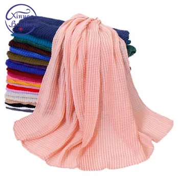 2019 нов дизайн, шал от памук и вискоза в сгъвката, покривка за хиджаба, мюсюлманска превръзка на главата, 22 цветни шал/кърпи