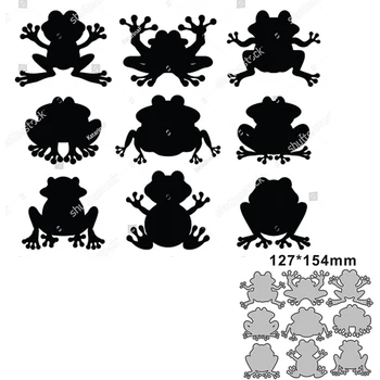 2021 Нови разнообразие от метални режещи форми във формата на жаби за scrapbooking, производство на хартиени занаяти и картички, щамповане, без декор на печата