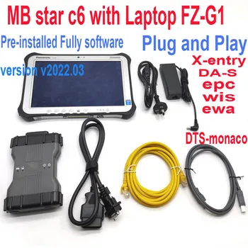 2022 06 Поддръжка DOIP MB Star C6 CAN BUS със софтуер SSD C6 WIFI Лаптоп Panason FZ-G1 Мултиплексор vci инструмент за Диагностика SD Connect