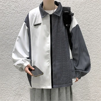 2022 Нова градинска яке за мъже, Корейската модерно мъжко яке оверсайз с цип, мъжко палто M-3XL