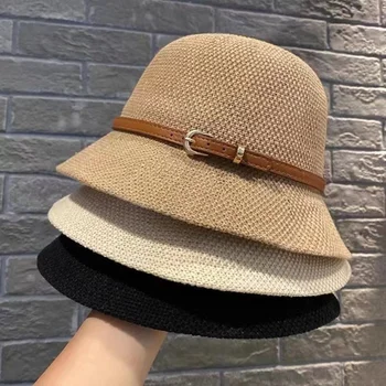 2022, нов стил, пролетно-летни плажни шапки, дамски солнцезащитная шапка за жени, кожена обтегач, рибарска шапка, сгъваема дизайнерски ежедневни
