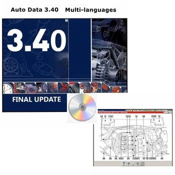 2023 Горещи продажба Auto Data 3.40 софтуер за ремонт на автомобили На няколко езика Изпращане на CD-версия на Ръководството Remote Automotive софтуер за автомобилни инструменти
