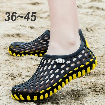 2023 Двойка мъжки и женски летни сандали, чехли сабо, плажни желеобразные обикновена чехли с изрези за момичета, мъжки улични ежедневни водни обувки