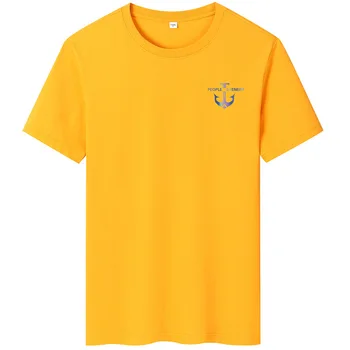 2023 Лятна Мъжка тениска от 100% памук кръгло деколте и къси ръкави с принтом, Градинска Ежедневни Тениска Голям размер, Мъжки Ризи 5078