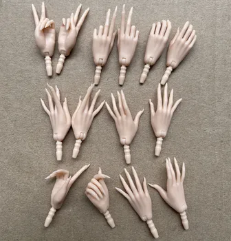 2023 Мъжки Ръце С Дълги Нокти Ставите Движещ Тялото Сменяеми Ръце 1/6 Супер Модел Аксесоари За Кукли Черно-Бял Цвят На Кожата