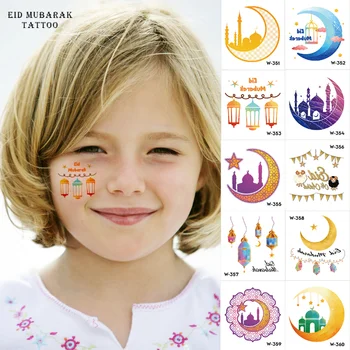 2023 Нова Стикер с татуировка на празник Рамадан, за деца, стикер на лицето, близкия изток парти, Водоустойчив стикер с татуировка, търговия на Едро, Топла