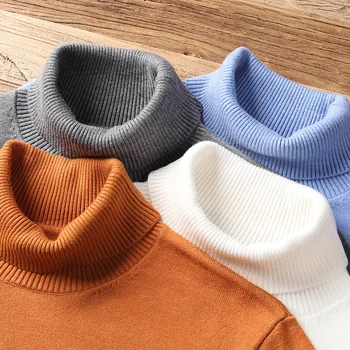 2023 Новият есенно-зимния мъжки топъл пуловер с висока воротом, висококачествен и Модерен случайни удобен пуловер, дебел пуловер, мъжки марка