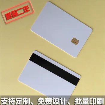 2В1 GT23SC4442, карта с чип и с магнитна лента, composite покритие, бяла карта за печат