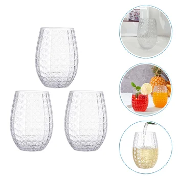 3 бр., прозрачна чаша за домашни любимци, пластмасови чаши за партита, чаши за еднократна употреба, уиски червено, които изглеждат като едно време, воден напитка