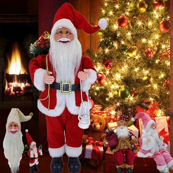 30 см Розов подарък под формата на застояла пози Кукла на Дядо Коледа Коледна висулка Весела Коледа Декоративен детски подарък Naviidad