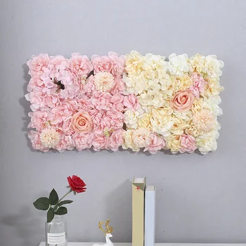 3D Изкуствени цветя, стенни панела, цвете на фона, имитация на копринени рози, цветя за стената, булчински душ за младоженци, интериор на открито